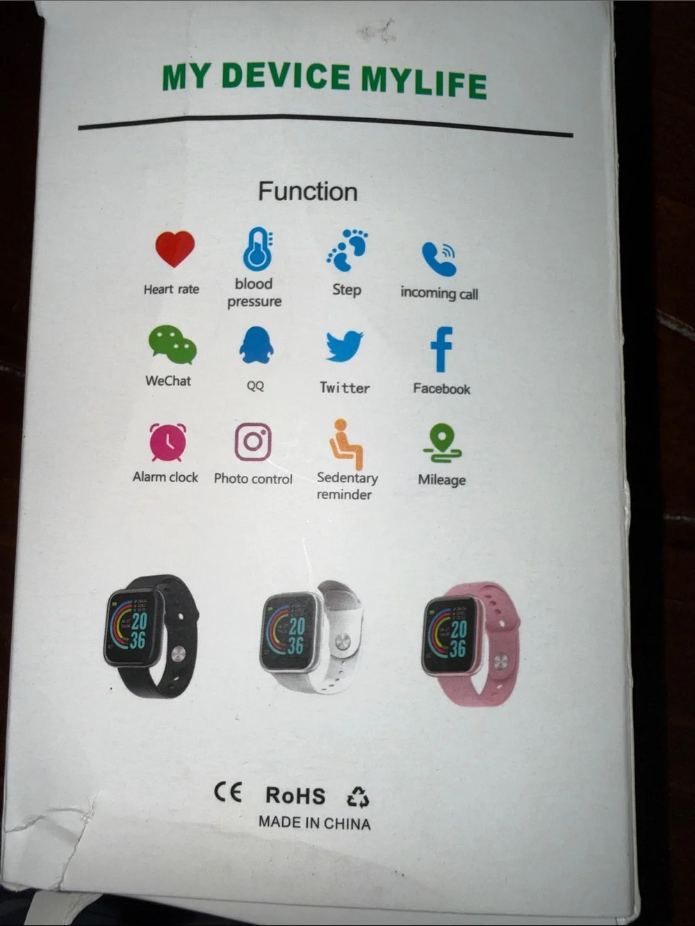 Smart Bracelet Black Fitness Smartwatch - Health & Activity Tracker